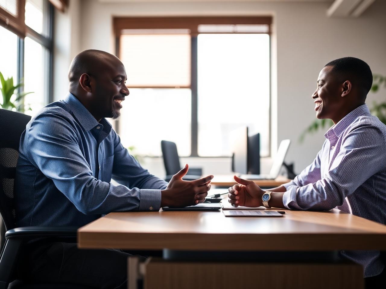 Photo of an insurance advisor explaining a renewal quote to a client