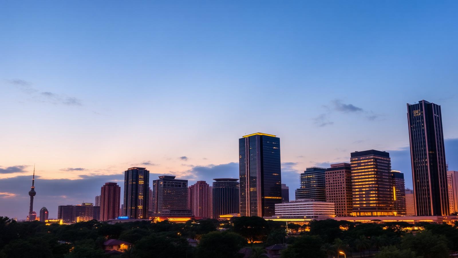 photo of the Nairobi skyline at dusk